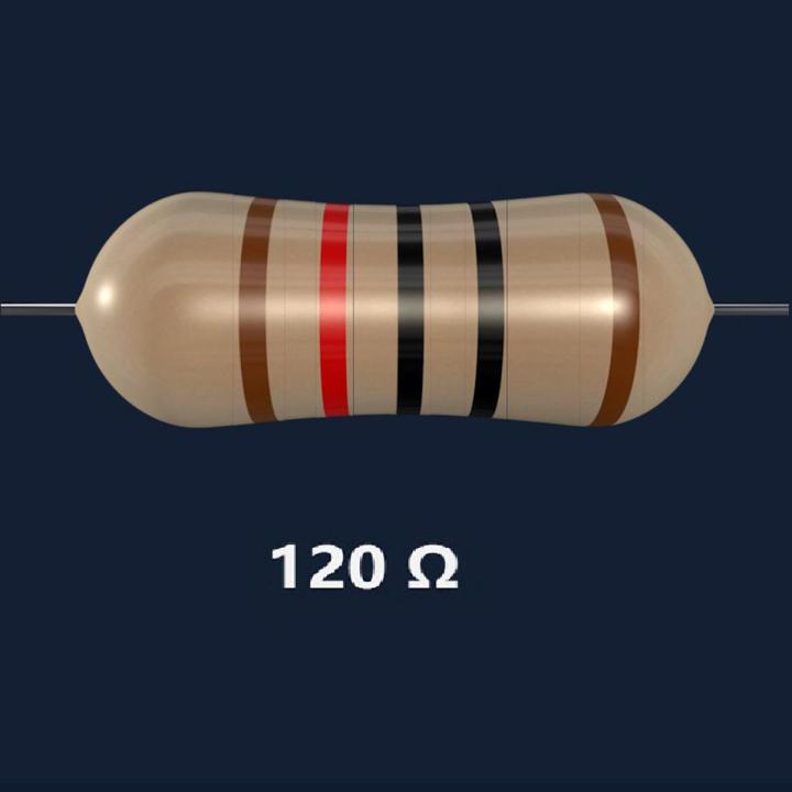 12 Pcs 120 Ω Ohm 1/4 Watt Through Hole Resistor | 120 Ohm Resistance | ±5%