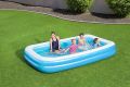 BESTWAY 54150 Deluxe Blue Rectangular Family Pool | 3 Rings Pool  - 10' x 6' x 18". 