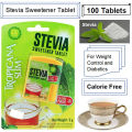 Tropicana Slim Stevia Sweetener Tablet 100 Tablets Calorie Free Suitable for Weight Control and Diabetics For your Hot and Cold Beverages Imported Stevia Sugar Stevia Sweetener 100 Tablets Stevia Sweetener Powder Sweetener Sugar Free. 