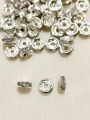 150Pcs 6mm Silver and Golden Rhinestone Round Spacer Beads, Charm Beads For Making Jewelry Decorative Beads with Artificial Crystal for DIY Jewelry Making, Bracelet and Necklace Beading Accessories. 
