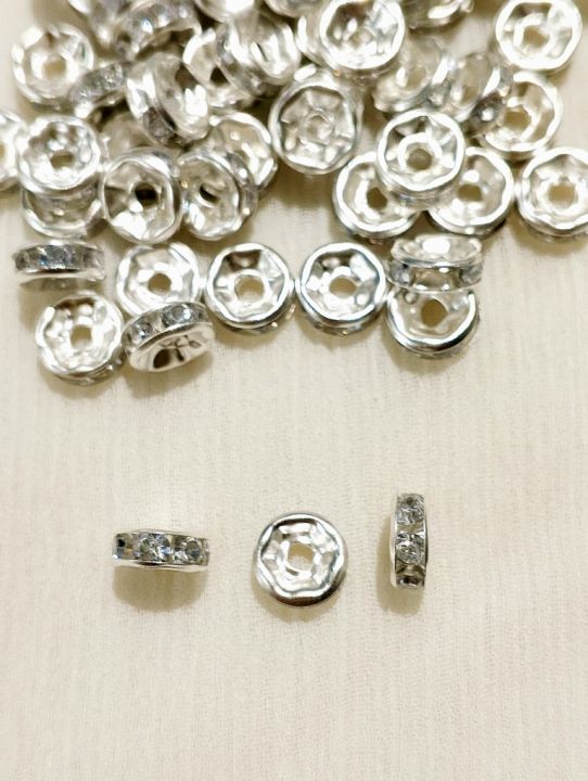 150Pcs%206mm%20Silver%20and%20Golden%20Rhinestone%20Round%20Spacer%20Beads,%20Charm%20Beads%20For%20Making%20Jewelry%20Decorative%20Beads%20with%20Artificial%20Crystal%20for%20DIY%20Jewelry%20Making,%20Bracelet%20and%20Necklace%20Beading%20Accessories%20-%20Image%204