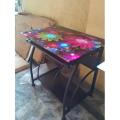 Laptop / Computer / Desktop table with glass top and keyboard shelf. 
