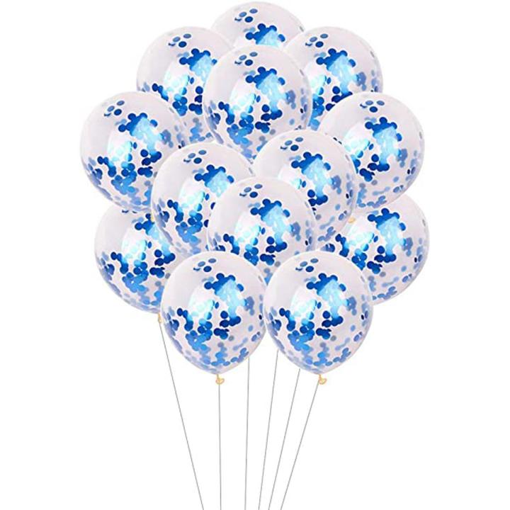 5 PCs Confetti Decorative Party Balloons Blue Colour For Birthday and Event Decoration