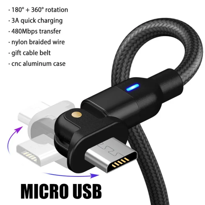 Gaming%20cable%20180%20Rotation%20Fast%20Charging%20Cable%20Micro%20Usb/Type-C/Lightning%20for%20IPhone%20Android%20Phone%20Quick%20Charger%20Cable%20-%20Image%202