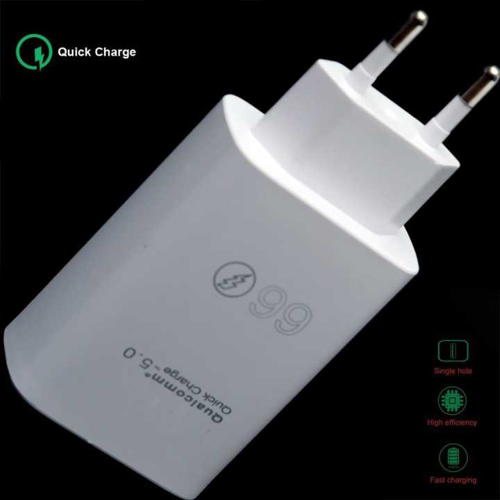 Qualcomm 5.0 adopter  Original Fast Charger 66 w  With Fast Charging Message