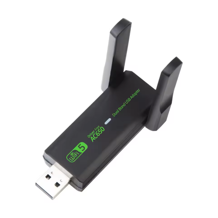 USB WiFi Adapter 650Mbps – Dual Band 2.4GHz & 5GHz with 2 Antennas ...