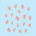 SUMMER 24 pcs Tips French Love Pearl Fake Nails Nail Patch Xiaohongshu Sweet White Wearing Armor. 
