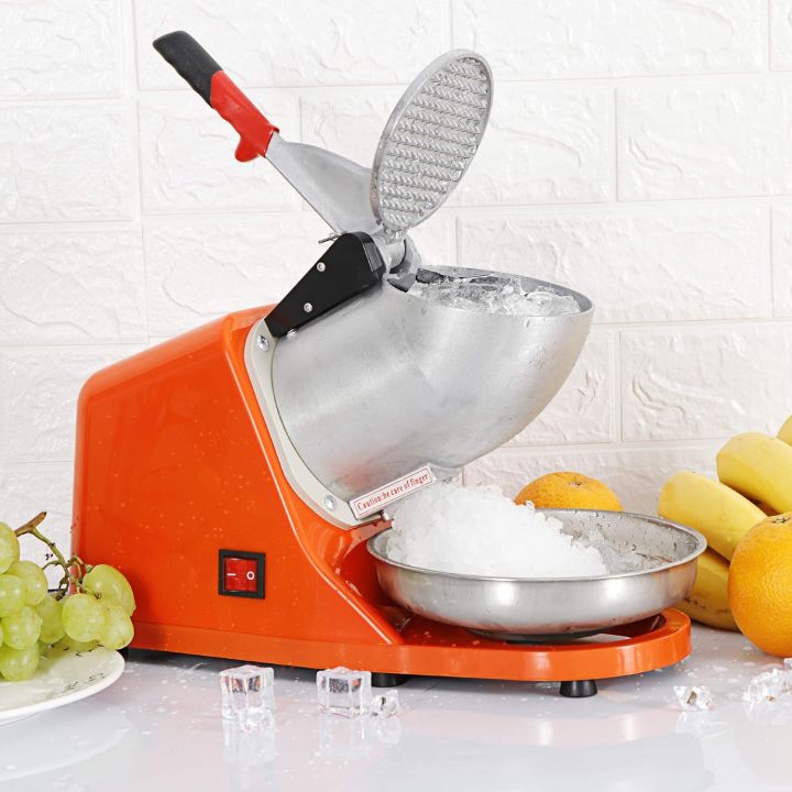 Electric Ice Shaver Machine, 300W Professional Double Blades Semi-automatic Snow Cone Maker, Ice Crusher Smoothie Maker Ice Shaver Machine, Electric Stainless Steel Shaved Ice Machine Portable Shaved Ice Snow Cone Machine For Household & Commercial Use, |