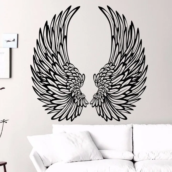 Angel Wings Wall Decal, Wings Vinyl Sticker Home Decor, Fashion Bedroom ...