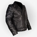 Men's Southside Black Snake Logo Real Leather Jacket. 