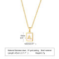 18K Gold Stainless Steel Alphabet Letters A-Z Initial Necklace For Women White Rectangle Shell Alphabet Pendant Necklace. 