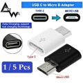 AceWa ABS Type C to Micro USB Male Converter Adapter Fast Charging Data Transfer. 