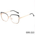 Optical Frame Metal Spectacle Frame Factory Wholesale Elegant Face-Looking Small Glasses Frame Men and Women Decoration Plain Lens. 