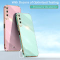 For Huawei Y8P Back Cover with Ring Holder Stand Plating Square Bumper Protective Case Camera Lens Protection Soft Silicone Shockproof Mobile Phone Cases. 