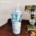 Double Wall Thermos Cup Juice Milk Tea Kawaii Cup Water Bottle Rainbow Bubble Straw Cup PC Starlight Girl Heart. 