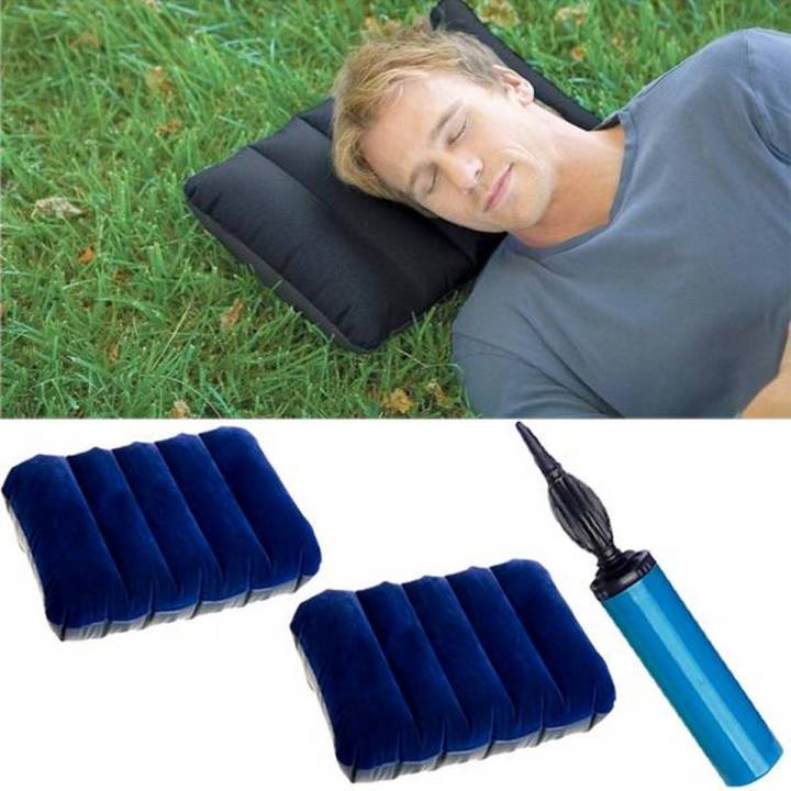 Pack of 2 inflatable Travel pillow with Air Pump Daraz.pk