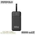 PIPIPOLO P50 50000mAh 66W PD High-Speed Power Bank, USB-C Fast Charging Portable Charger with 5 Outputs & LED Display, Compatible with iPhone, Samsung, Oppo, Vivo. 