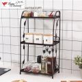 Spice Rack Organizer Metal, 3 Tier Spice Rack Vegetable Stand Folding Metal Storage Shelf Rack for Kitchen, Kitchen Organizer, Bathroom Organizers, Makeup Organiser Metal, Office Storage Shelf 3 Layer Metal Folding Rack. 