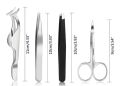 4pcs  Mini Slant and Point Tip Tweezer - Tweezers Set for Eyebrows, Facial Hair, Ingrown Hairs. 