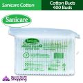 【FUN LIVE】 Sanicare Cotton Buds Plastic Stem 400 Tips. 
