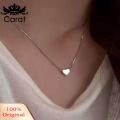 Carat Lightweight Clavicle Chain Minimalist Heart Pendant Necklace for Women Elegant Collarbone Chain Lightweight Clavicle Jewelry Style Delicate Love Pendant. 