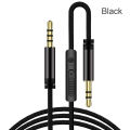 Audio Cable 3.5mm to Jack 3.5mm Speaker Line Aux Cable Male to Male with Mic to volume control for Headphone Car speaker. 