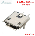 25/50 Pieces 2-pin Micro USB Connector Tablet PC PAD Charge Socket Mini Micro USB Jack Female Connector DIP feet 2pin DIP. 