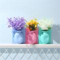 Unique Flower Pot Silicone Vase Magic Rubber Silicone Sticky Flower wall hanging Vase Container Floret Bottle Silicone Self Adhesive wall Mounted Flower Vase NOTE random color will be delivered. 