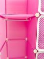 HELLO KITTY 8 Cubic DIY (Nylone) Plastic Baby Clothes Cabinet Space Saver Organizer / Baby cupboard and Baby Hanging Wardrobe - 8 Cubes Storage Cabinet & Wardrobe For Kids With Hanging Rod. 