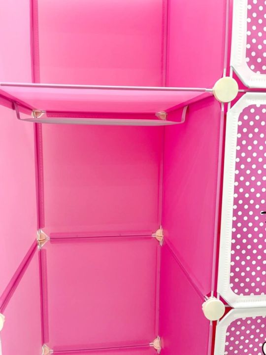 HELLO%20KITTY%208%20Cubic%20DIY%20(Nylone)%20Plastic%20Baby%20Clothes%20Cabinet%20Space%20Saver%20Organizer%20/%20Baby%20cupboard%20and%20Baby%20Hanging%20Wardrobe%20-%208%20Cubes%20Storage%20Cabinet%20&%20Wardrobe%20For%20Kids%20With%20Hanging%20Rod%20-%20Image%207