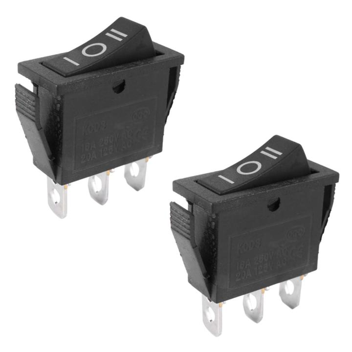 2 Interruttori A Bilanciere Impermeabili Neri ON/OFF/ON - 16A/250V, 20A/125V, 6 Pin, Per Uso Marino E Industriale
