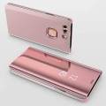 For Huawei P9 Mirror Plating Hard PC -PU Leather Translucent Standing View Case Cover. 