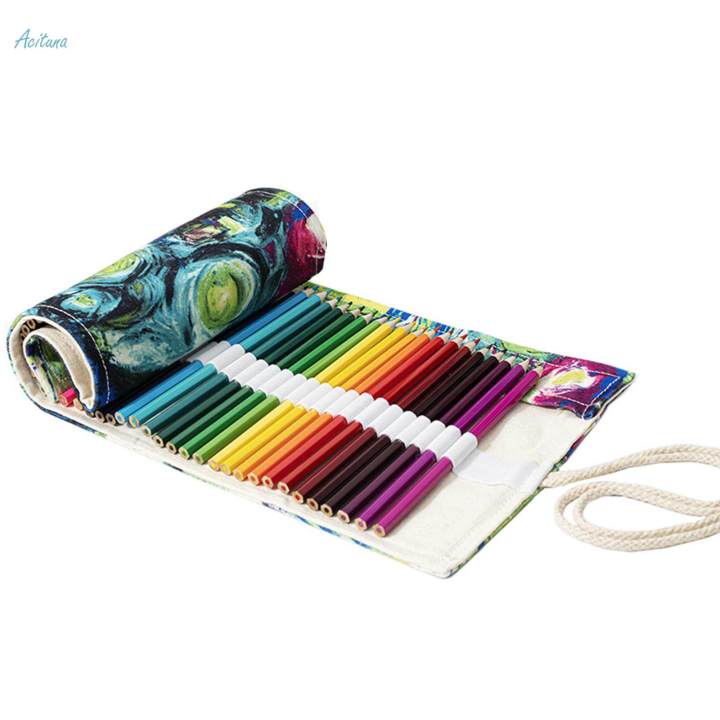 Colored%20Pencil%20Wrap%20Fabric%20Pencil%20Case%20Pencils%20Roll%20Holder%20for%20Hobbyist%2048%20Slots%20-%20Image%205