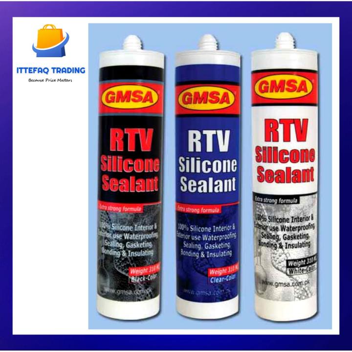 GMSA RTV Silicone Sealant 310ml (Transparent/Clear,White,Black)- Best For Stop Water Leakage And To Fill Empty Spaces etc.