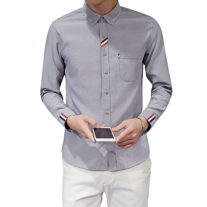 Yfashion%20Men%20Slim%20Long-sleeve%20%20Shirts%20Simple%20Stretch%20Lapel%20Collar%20Single-breasted%20Solid%20Color%20Business%20Casual%20Button%20Down%20Shirt%20With%20Pockets%20color%20-%20Image%202