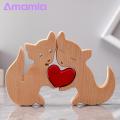 Wooden Family Puzzle Handcrafted Wooden Animal Puzzle Perfect Gift for Christmas Birthdays Special Occasions Fox Rabbit Cat Horse Design Unique Ornament for Home Decor Mother Day Wooden Ornament. 