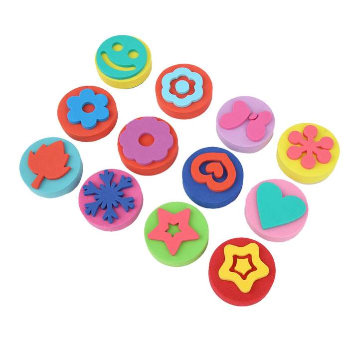 Drawing%20Sponge%20Stamp%2012pcs%20Early%20Learning%20Painting%20Seals%20Educational%20Tools%20for%20Children%20-%20Image%202