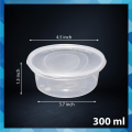 Disposable round box with lid - 300ml. 