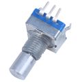 20-point shaft Detents encoder and 360 degree rotary with push button Blue + Silver. 