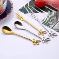 【Topnotch Store】PCS Exquisite Branch Shape all Coffee Stainless Steel Flatware for Snacks Kitchen Bar Mini Spoon/Fork. 