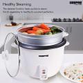 Original Geepas Electric Rice Cooker, White, 900Watts GRC4327N ( 2 Years Warranty ). 