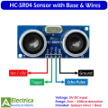 HC-SR04 Ultrasonic Distance Sensor with Base & Jumper Wires for Arduino, Robotics, Obstacle Avoidance & DIY Projects by Electrica. 
