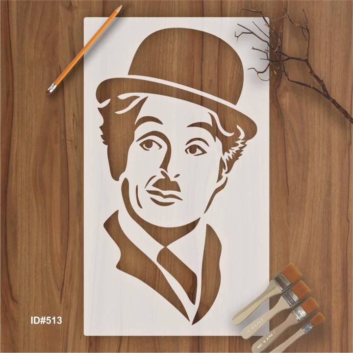 Charlie Chaplin Stencil Used Canvas and Wall Painting Scrapbooking Stamping Embossing Album Paper Card Template.