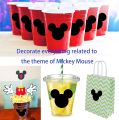 Cartoon Wall Sticker, Mickey Mouse Stickers 3.14 x 2.3 Inch PVC Mickey Stickers - 24 PCS - Perfect for Mickey Mouse Themed Birthday Party Kids & Children Room Deoration Cute Animal Wall Art  Removable(Black). 