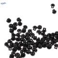 100pcs 6mm Black Round Domed Buttons Sewing Doll Eyes Nose. 