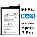 TECNO Spark 7 Pro Battery Replacement BL-49FT Battery with 5000mAh Capacity_Silver. 