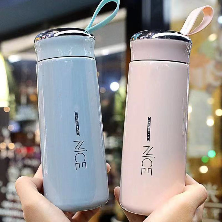 Premium NICE 400ml Glass Water Bottle - Insulated for Ultimate Freshness - Perfect for School, Gym, and Office Use - Durable Glass/Plastic Hybrid Construction - Leakproof Design - Stay Hydrated in Style