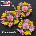 flower earrings, flower earrings for girls, yellow flower earrings, pink flower earrings, artificial flower earrings, white flower earrings, long flower earrings. 