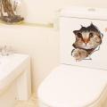 Funny Cat Dog Toilet Seat Cover Lid Sticker Bathroom Wall Art Decoration Decal. 