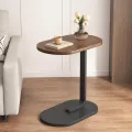 TWS Small Oval Sofa Side Table,Night Table, C-Shaped End Table,Slide Under Sofa Table,Couch End Tables for Living Room Bedroom Bathroom,Rustic Snack Coffee Laptop Table,Egg Oval-Shaped,Small Table, wooden Frames,Easy Assembly. 